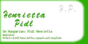 henrietta pidl business card